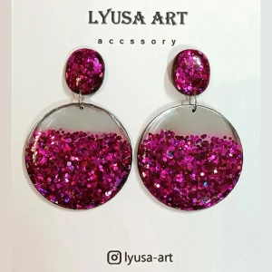 گوشواره میخی ساحل سرخابی کد resin_1005